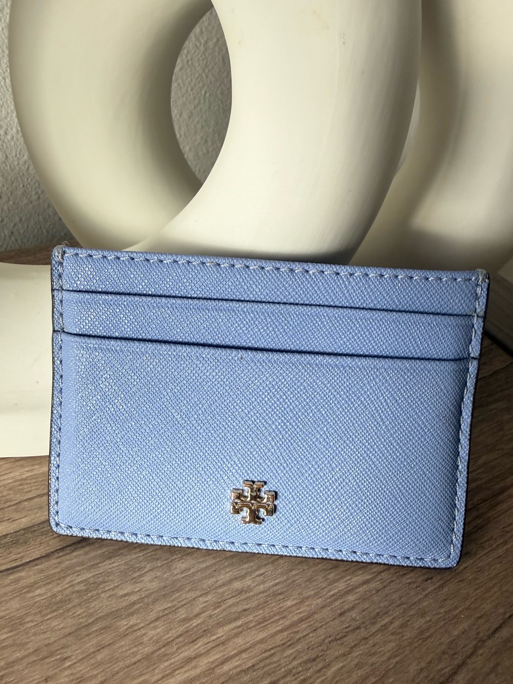 Tory Burch Emerson Saffiano Card Holder with Gold Logo